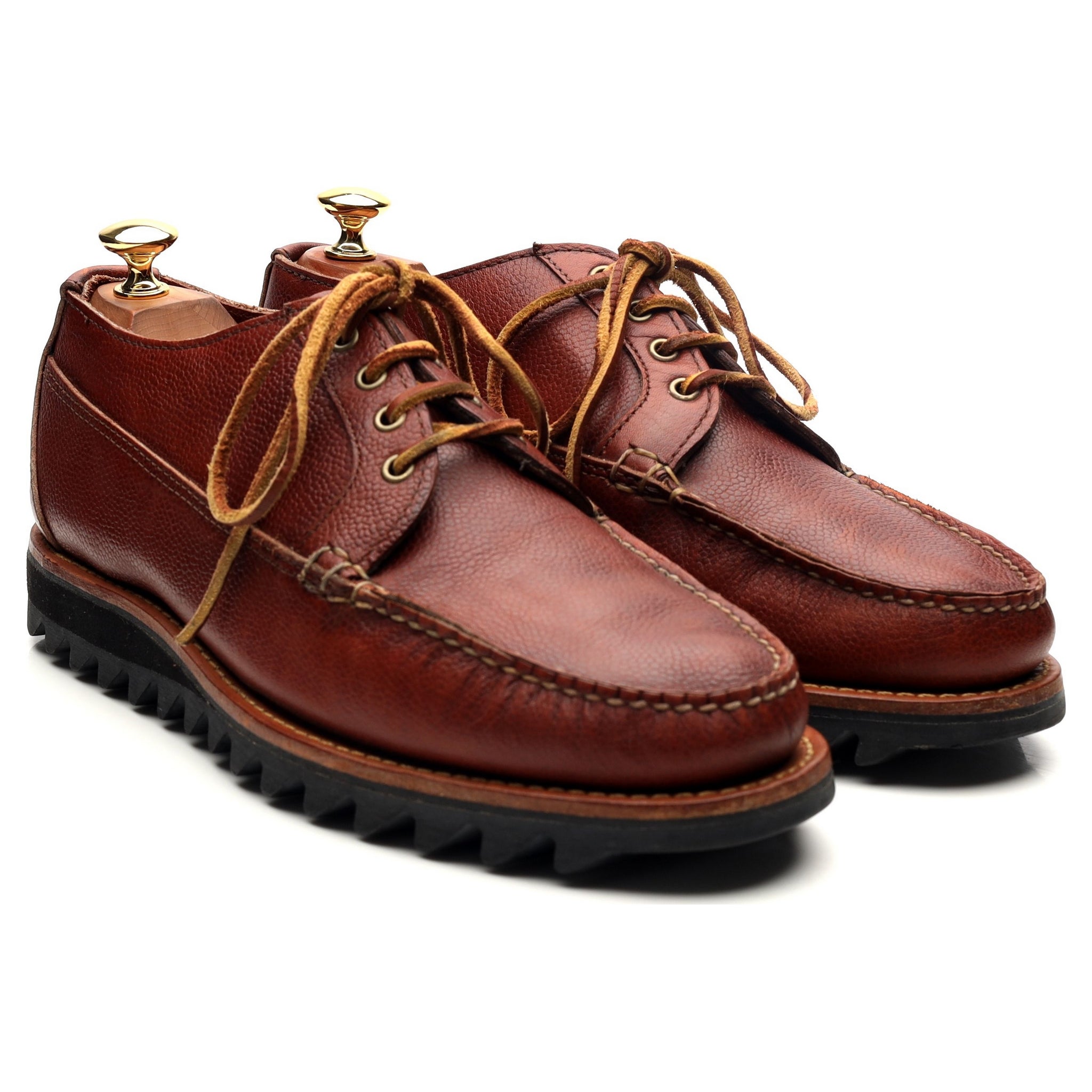 Yuketen derby moc toe cuir grainé marron pointure UK 8