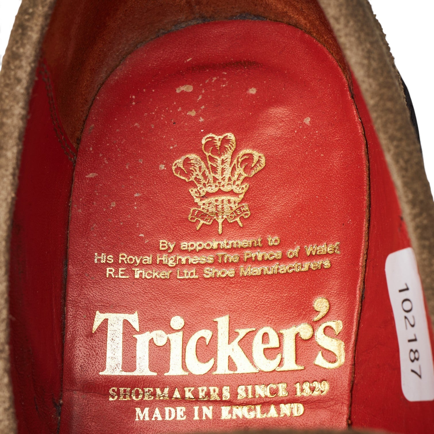 Trickers Eva mocassins daim pierre UK 3,5 semelle caoutchouc
