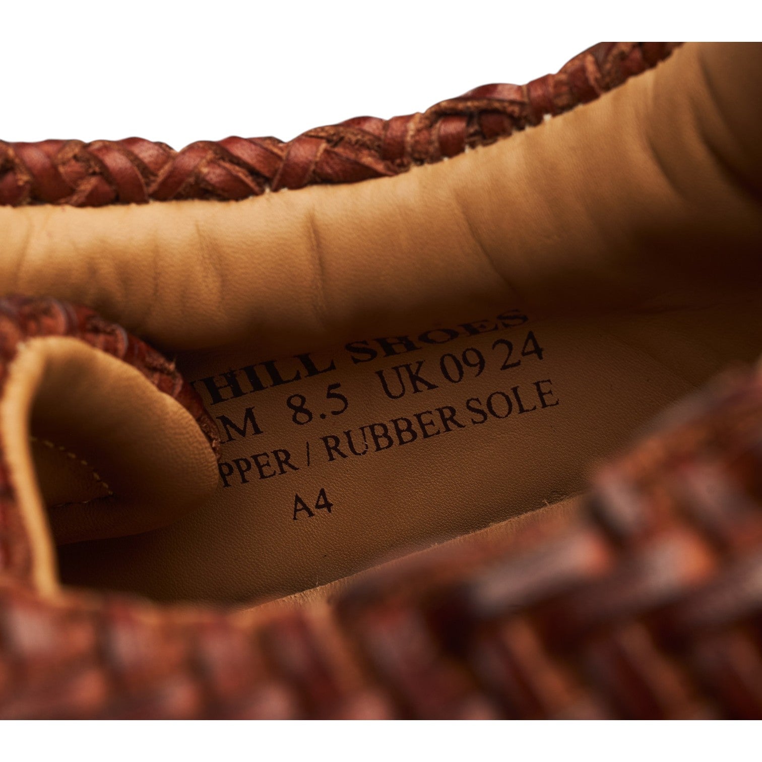 Crownhill Brody sneakers cuir tressé marron UK 8.5