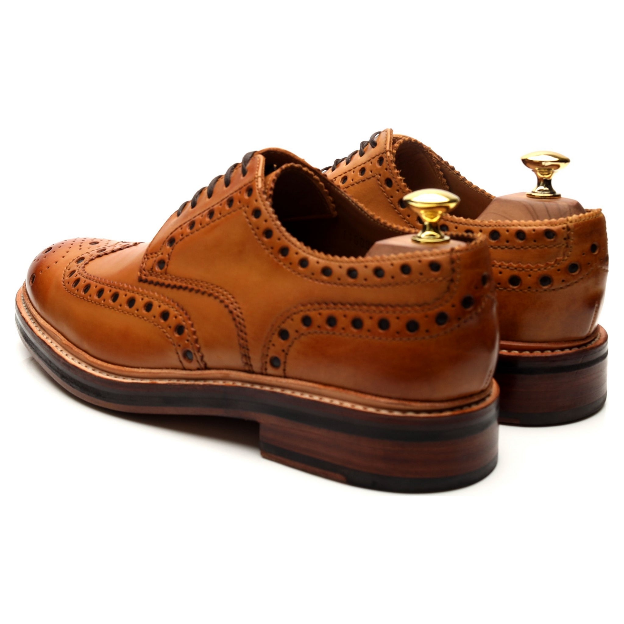Grenson Archie derby brogue cuir marron clair UK 8 G