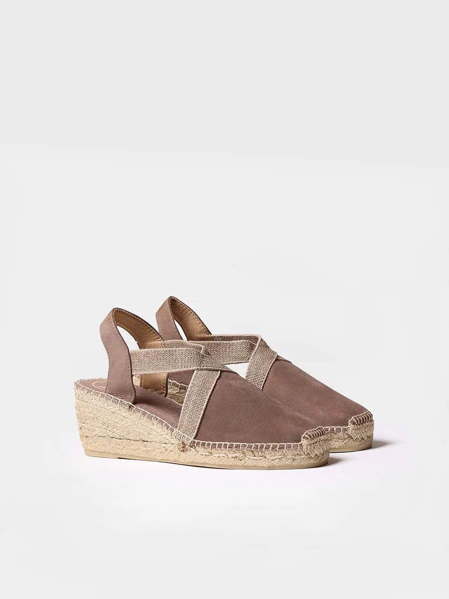 Toni Pons Tona espadrilles compensées suède taupe