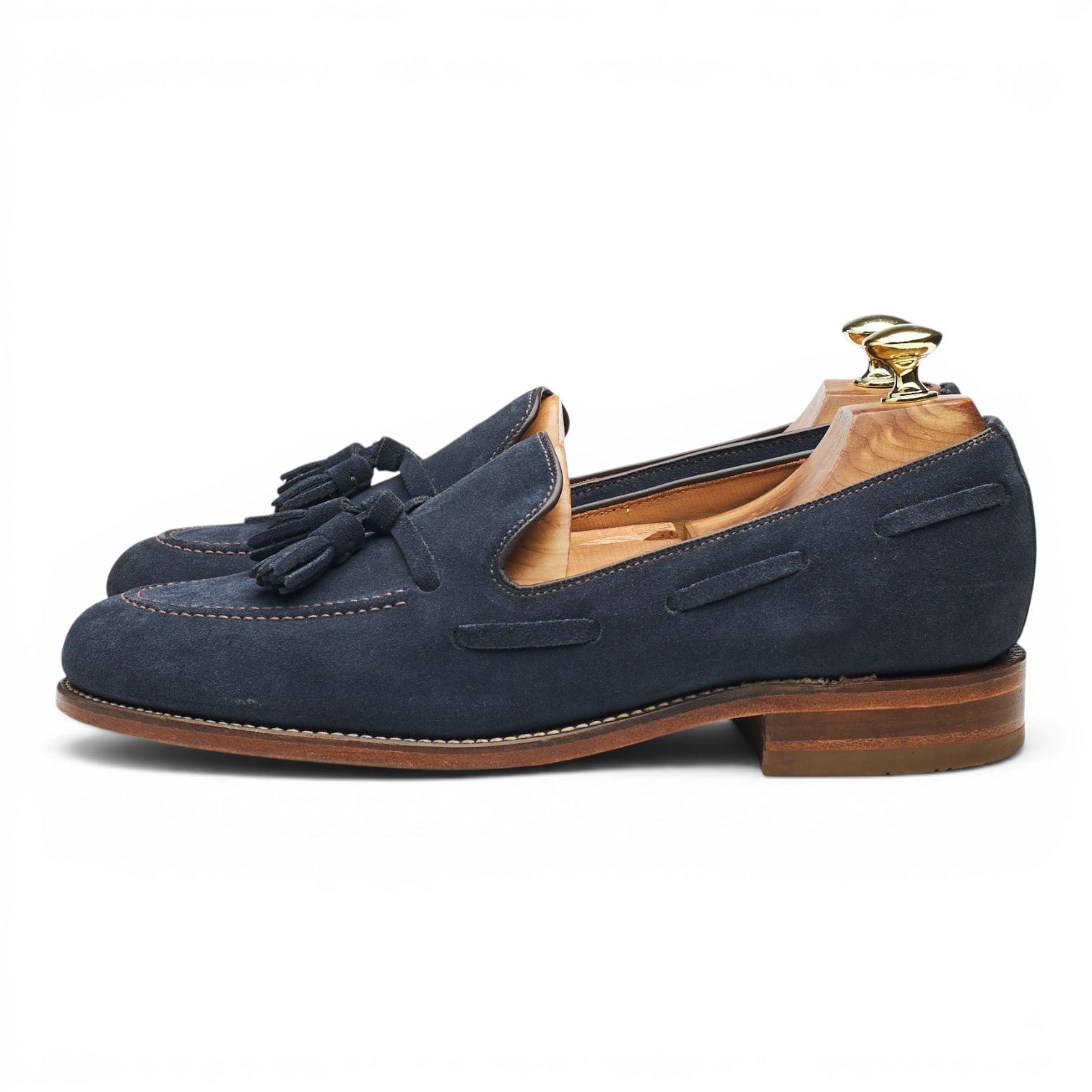 Loake 979286 mocassins homme daim bleu marine UK 7