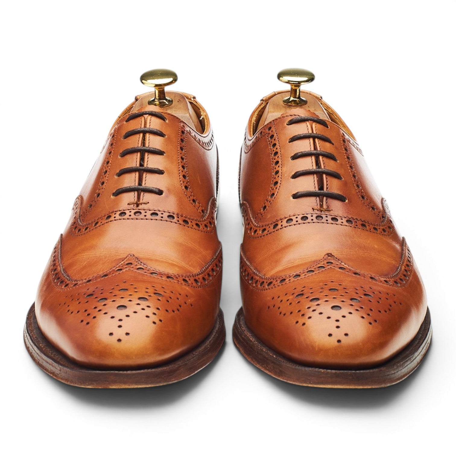 Poulson Skone Richelieu Brogues Cuir Marron UK 8.5