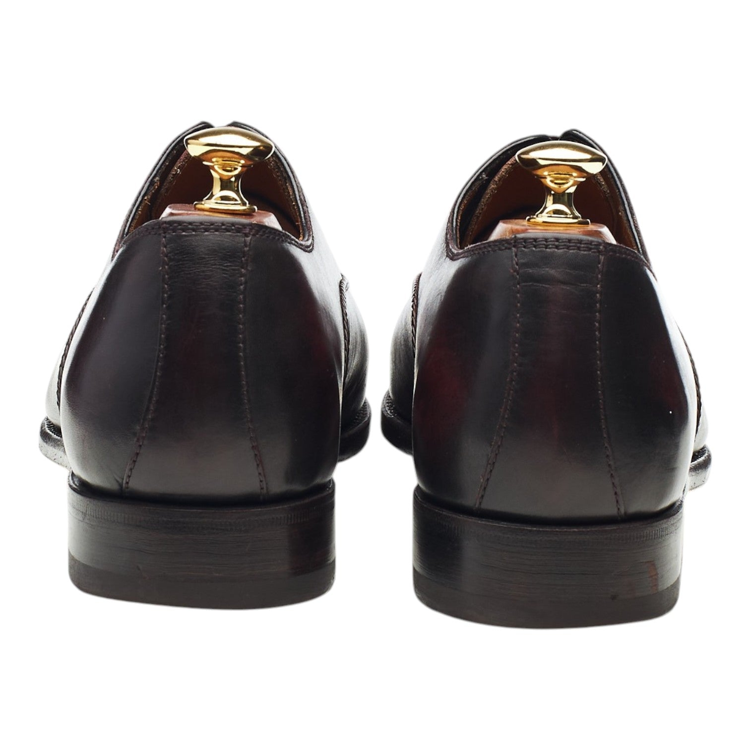 Bontoni Oxford cuir marron foncé patiné 43 semelle cuir