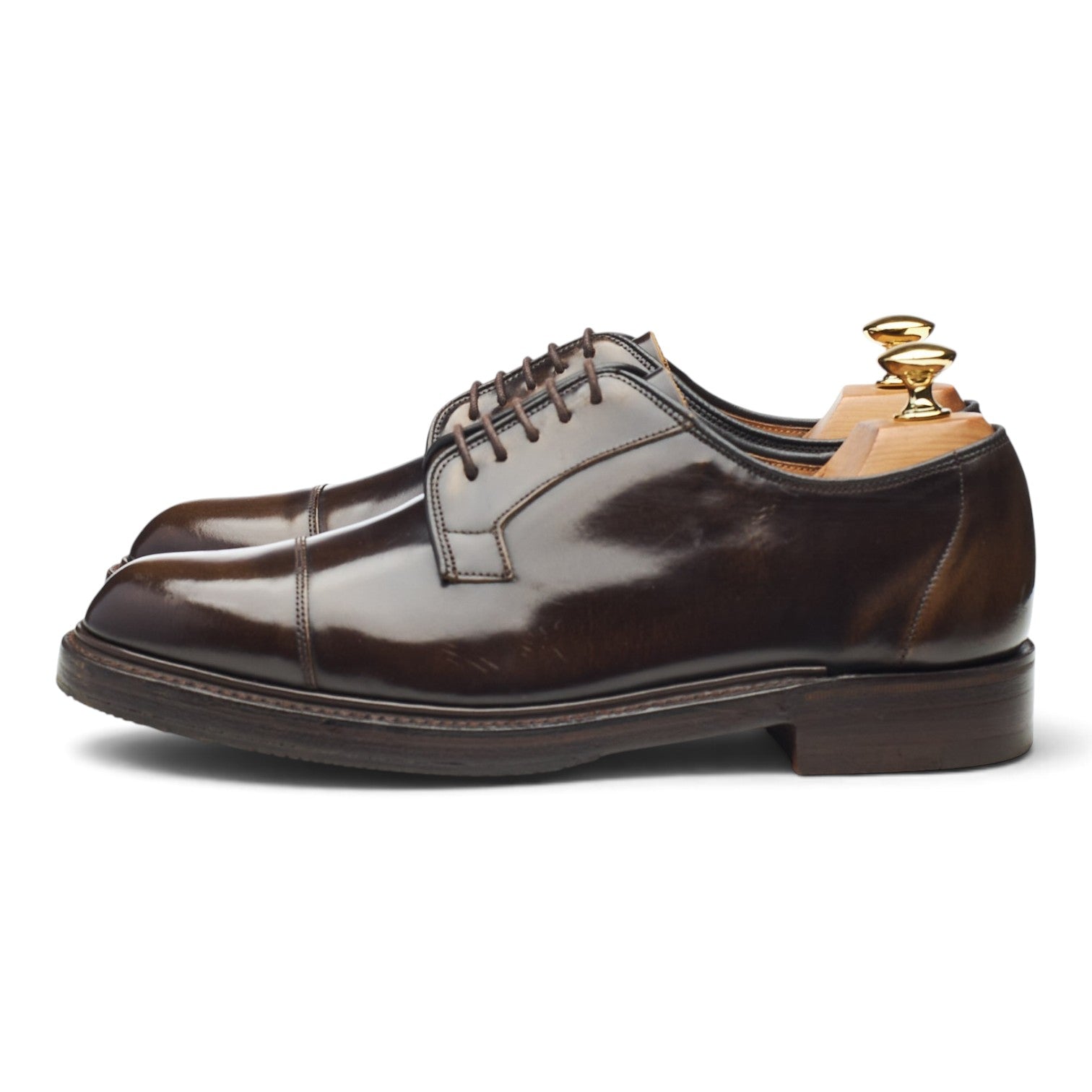 Cheaney Derby cuir marron pointure UK 6 semelle gomme