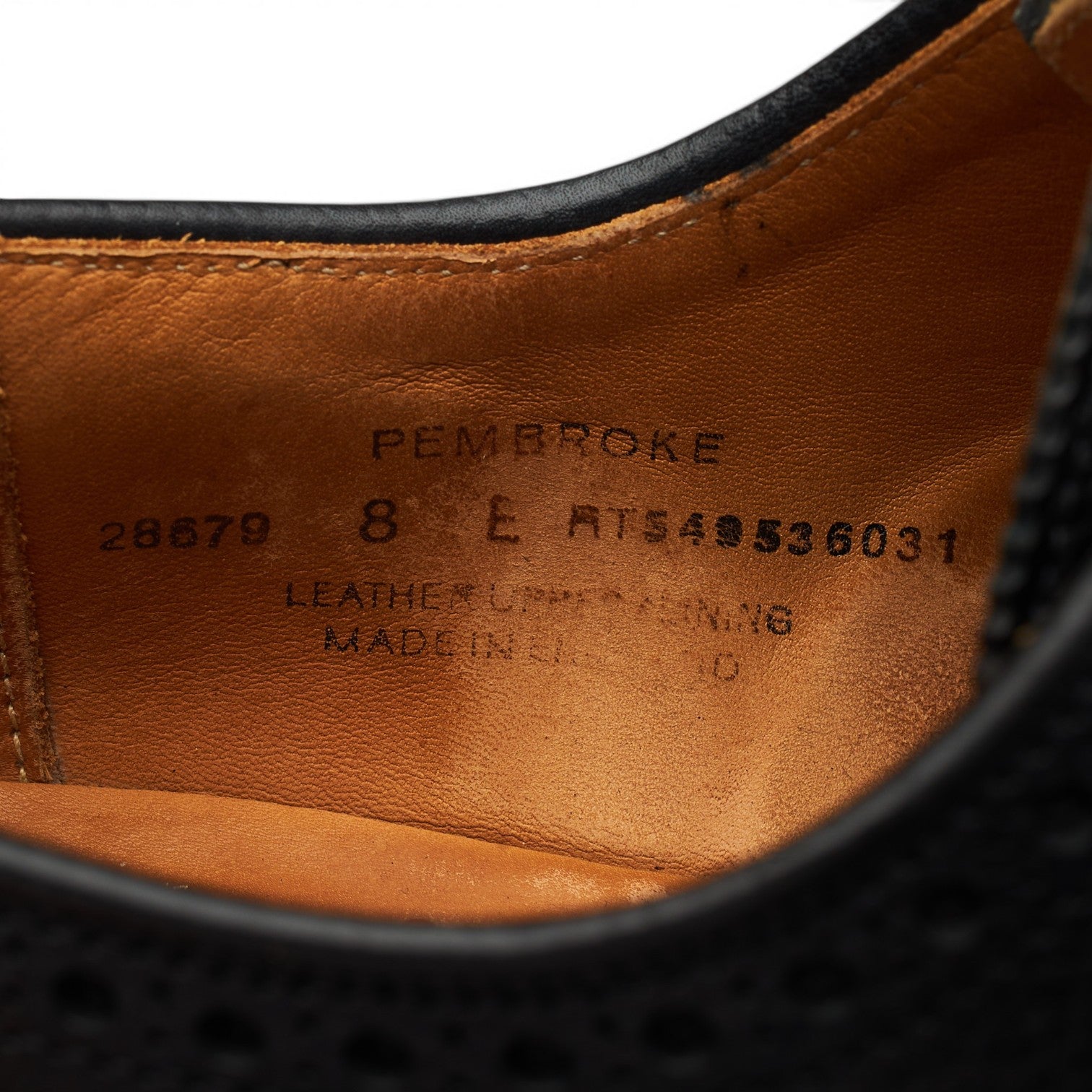 Crockett & Jones Pembroke derby cuir grainé noir UK 8