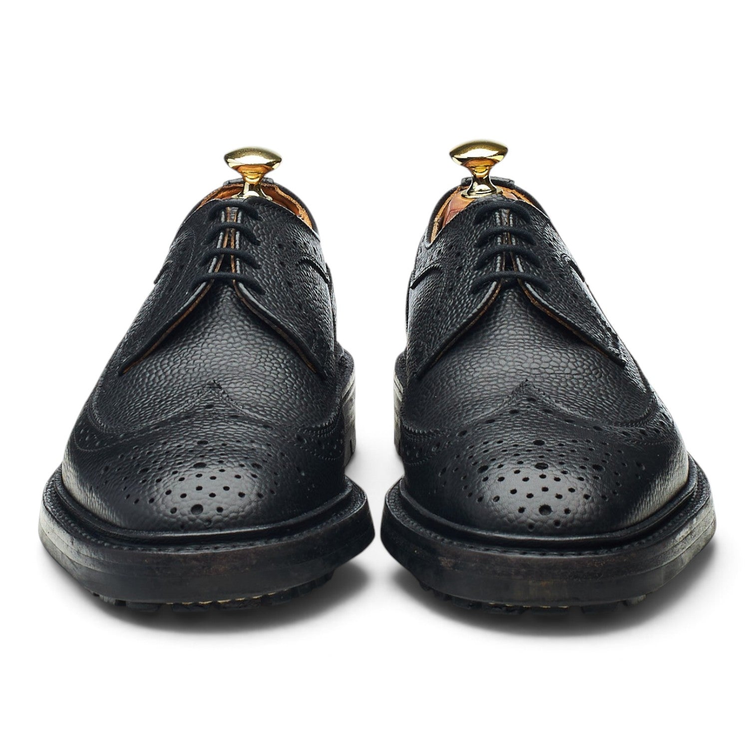 Tricker's derbies brogue cuir grainé noir UK 7