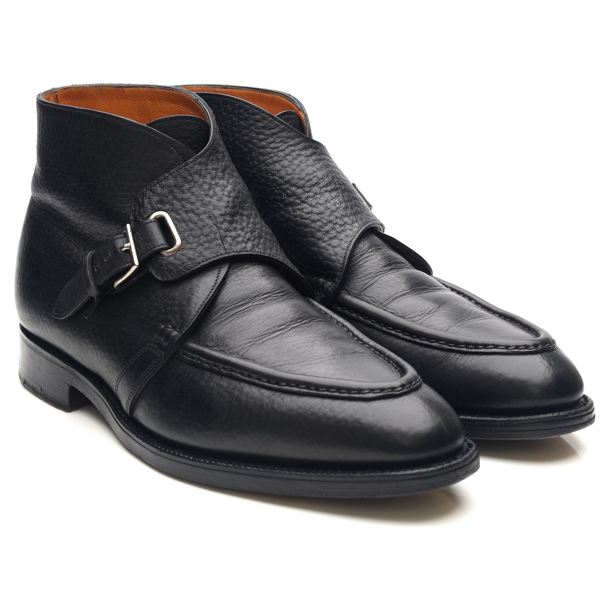 John Lobb Davos boots cuir grainé noir UK 10,5