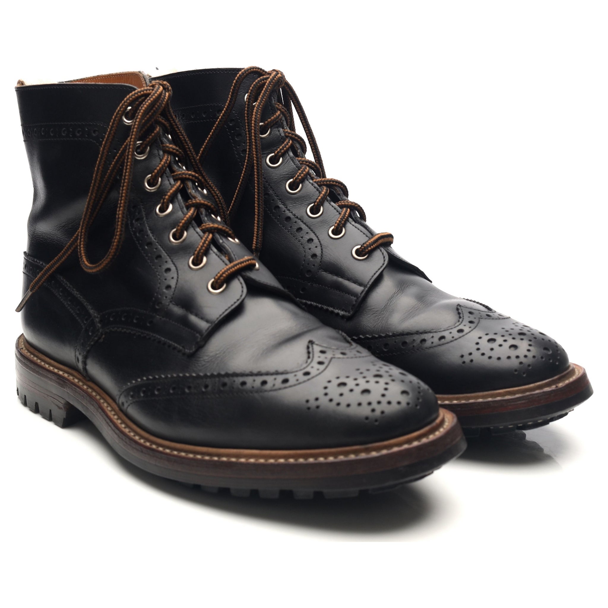 Tricker's Stow boots brogue cuir noir pointure 10 UK