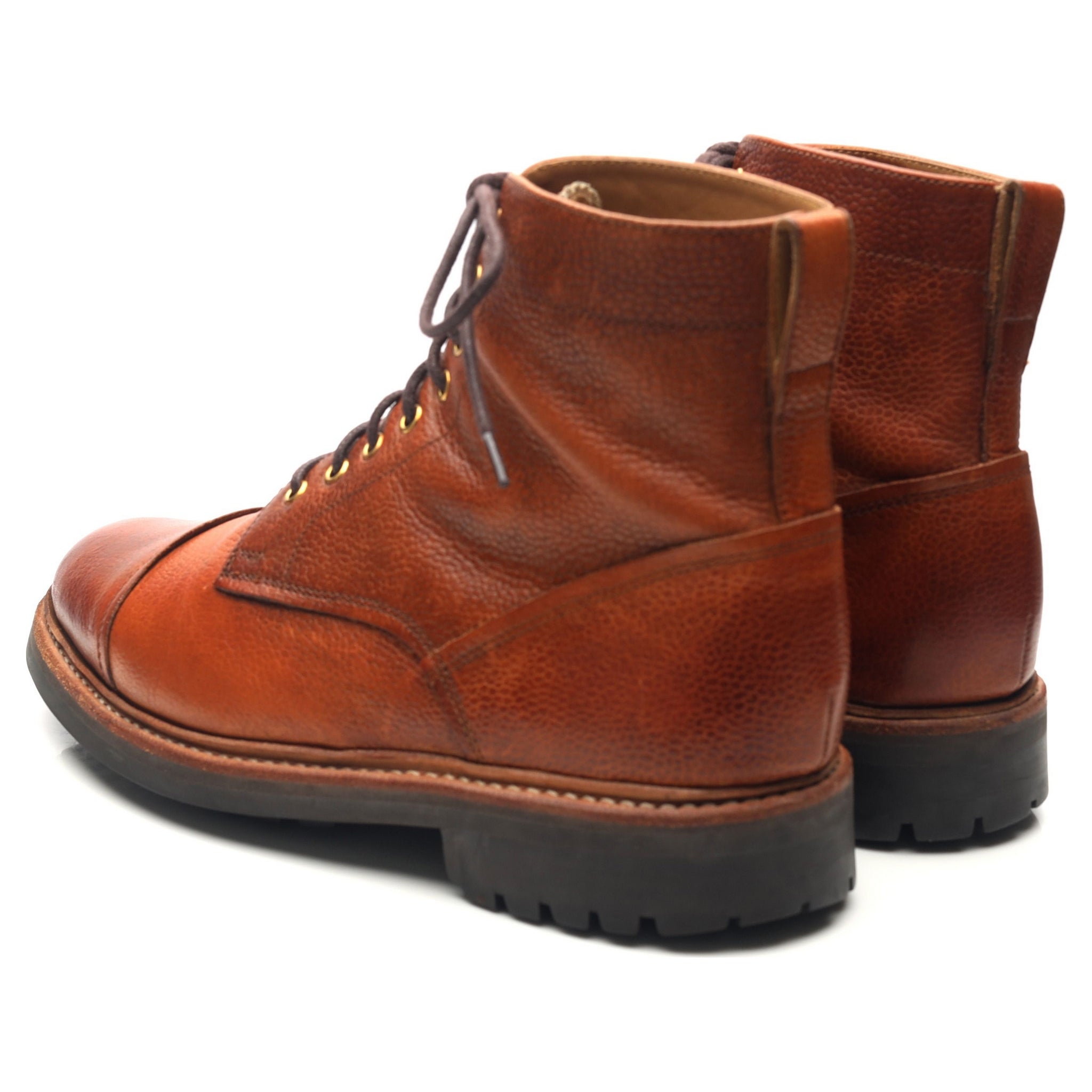 Grenson Joseph boots derby cuir grainé marron UK 8