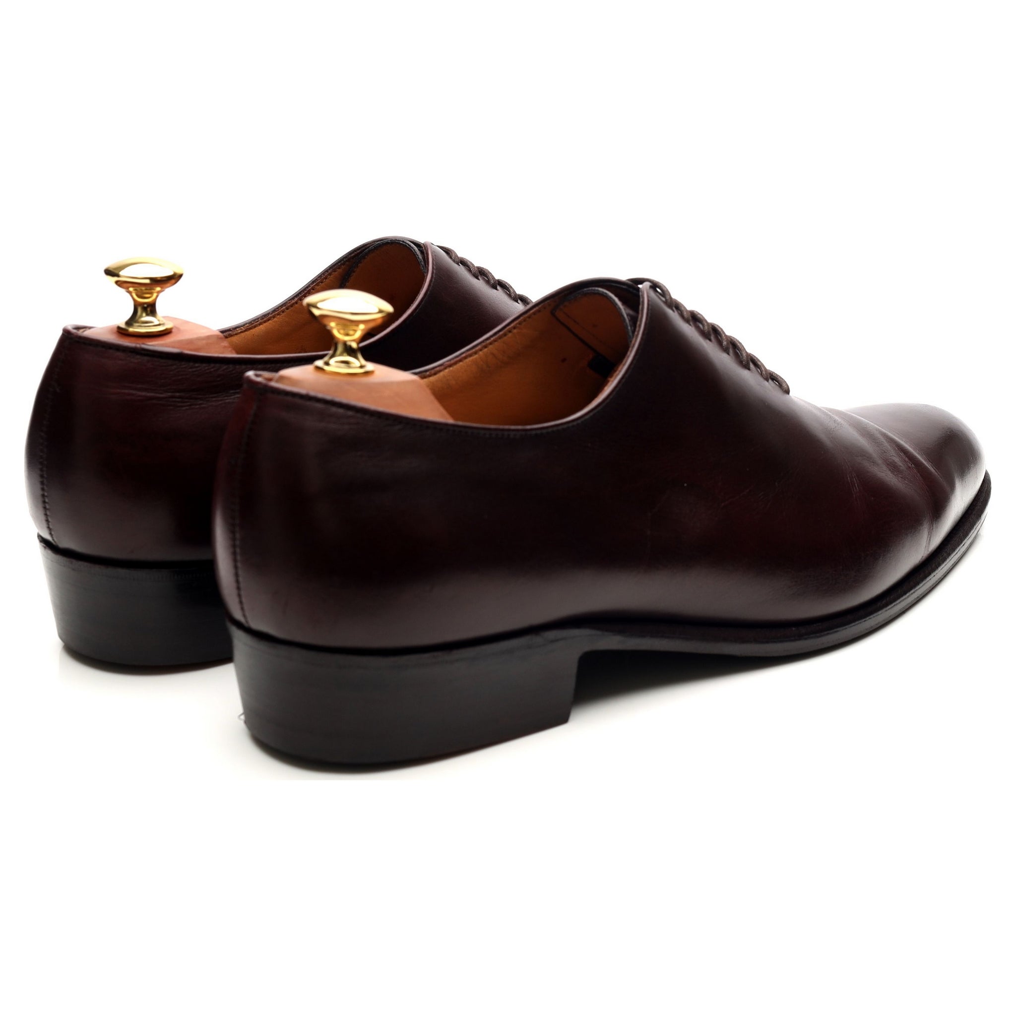 J.M. Weston wholecut oxford cuir bordeaux UK 10 semelle cuir