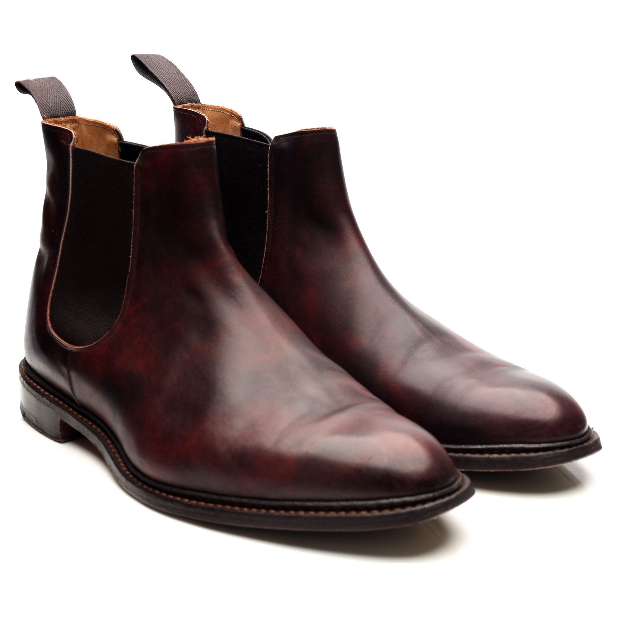 Tricker's Roxbury bottines chelsea cuir bordeaux UK 12