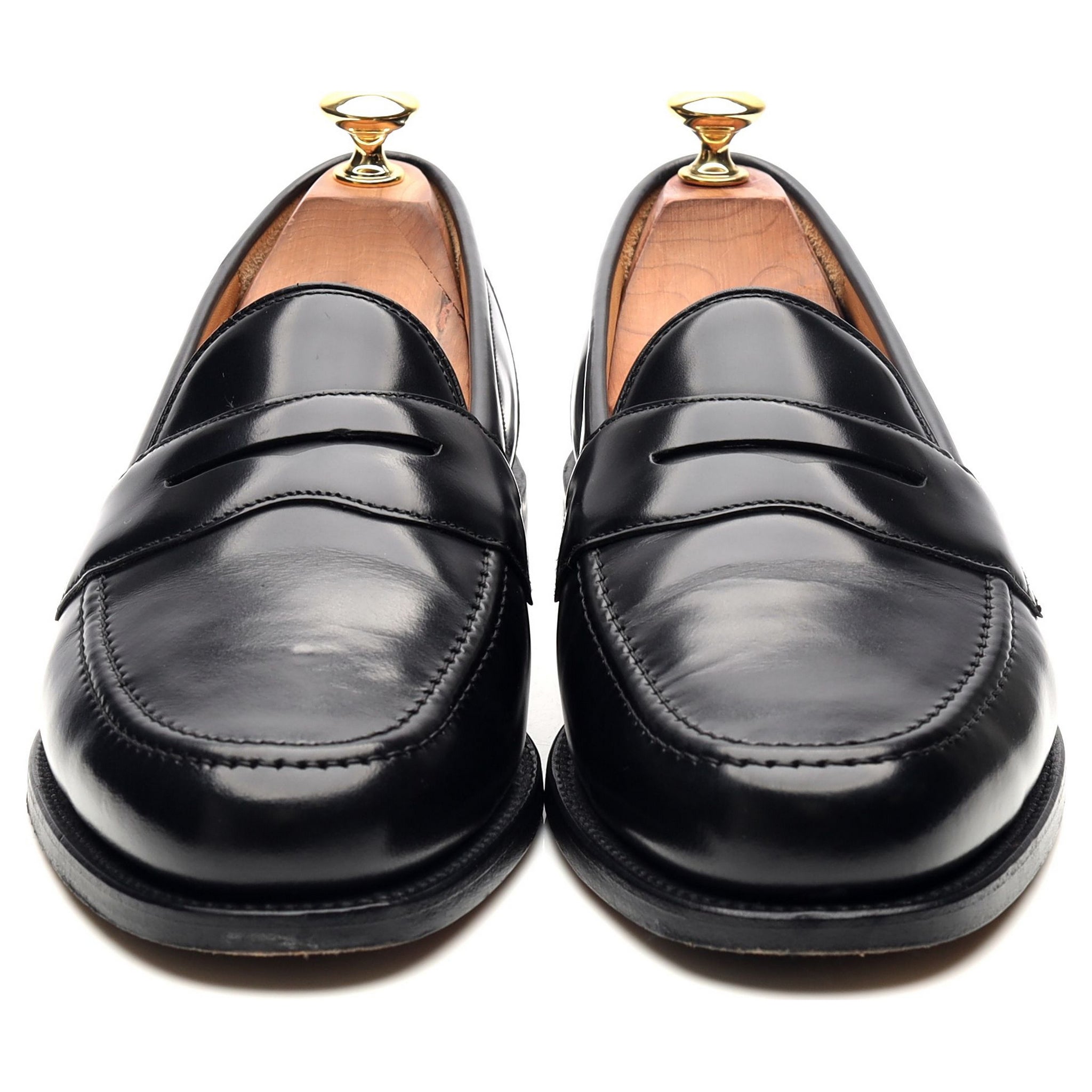 Loake Eton mocassin cuir noir UK 9 penny