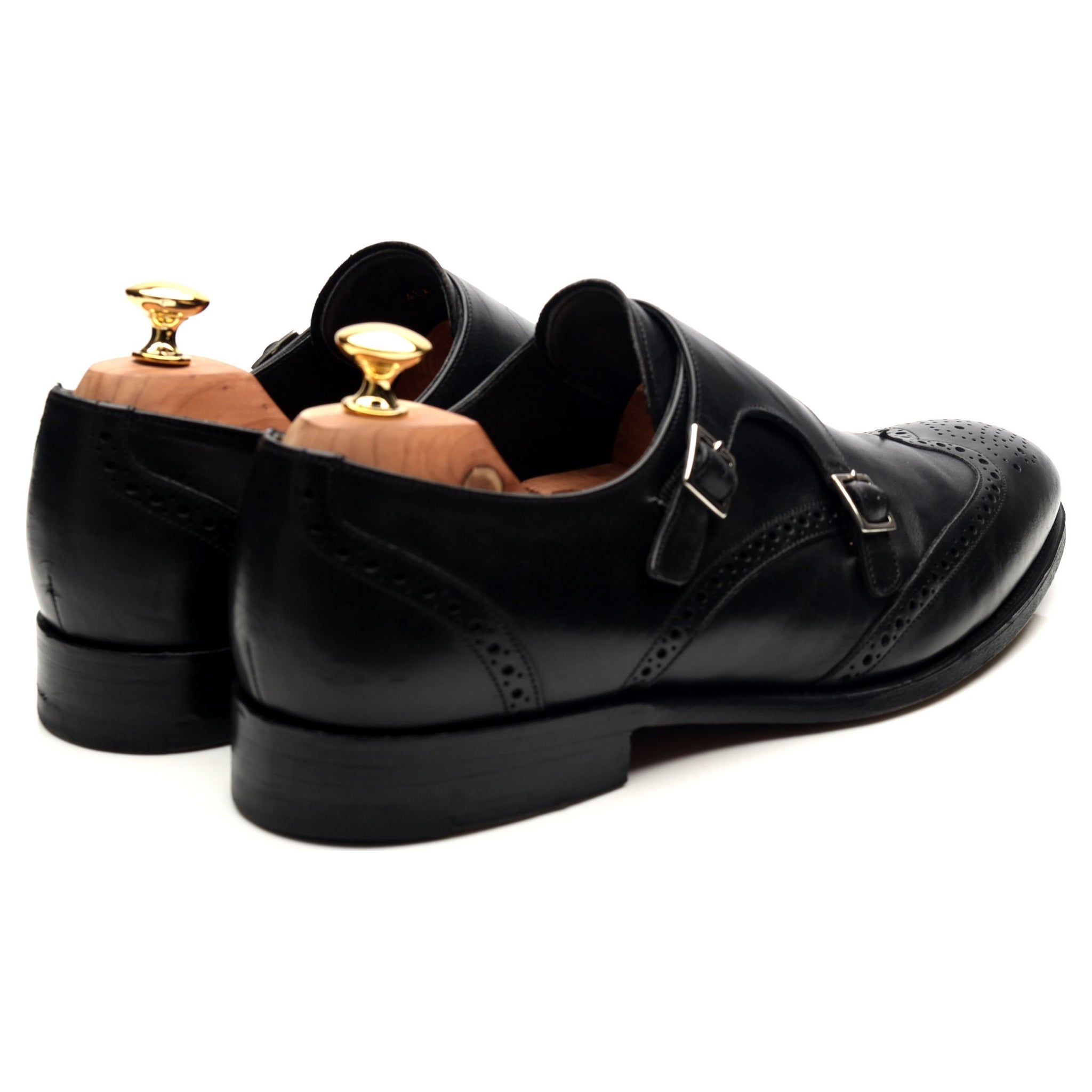 Barker Fleet chaussures monk cuir noir pointure 10,5