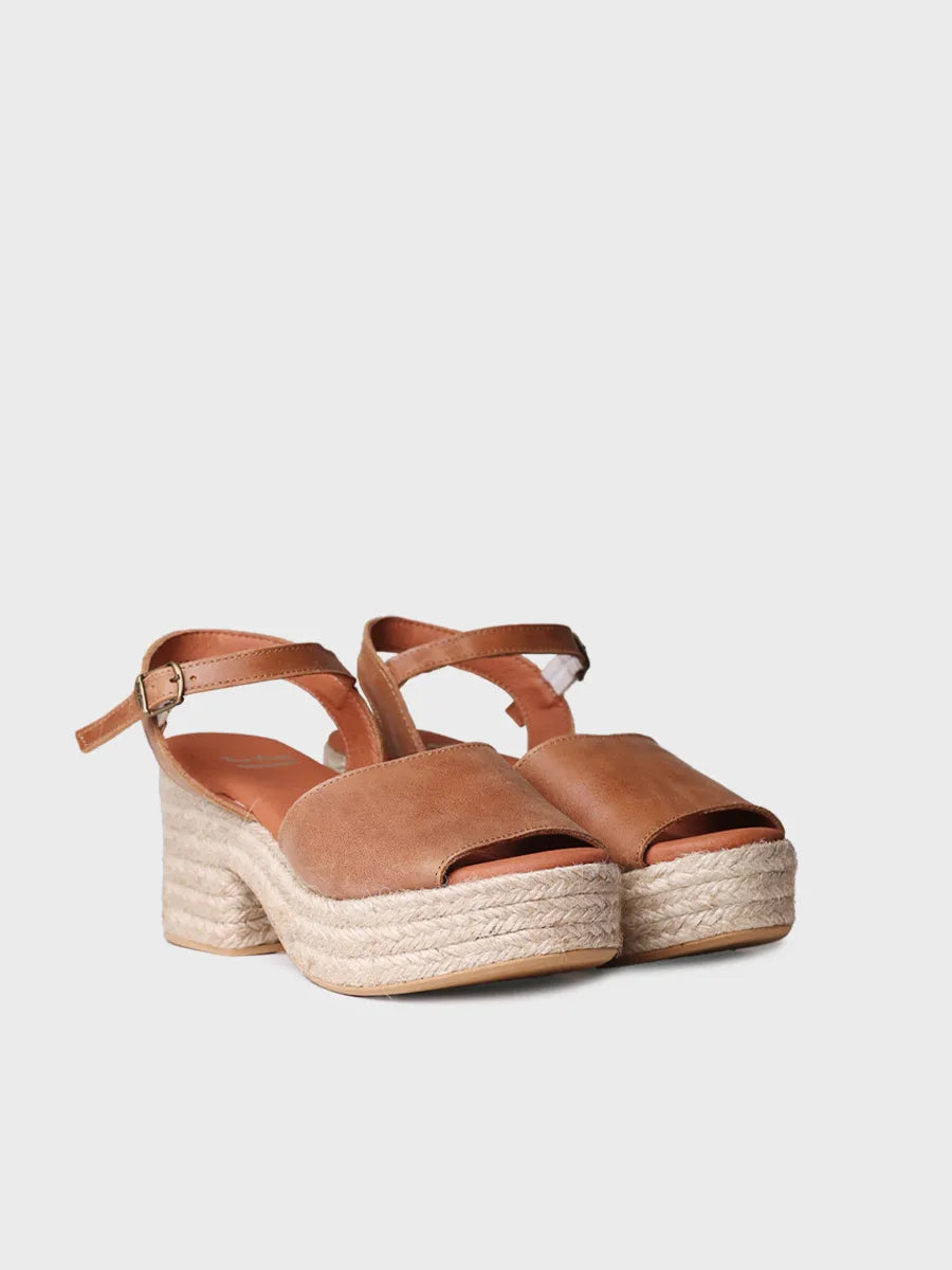 Toni Pons Adriana espadrille cuir talon large 7,5 cm