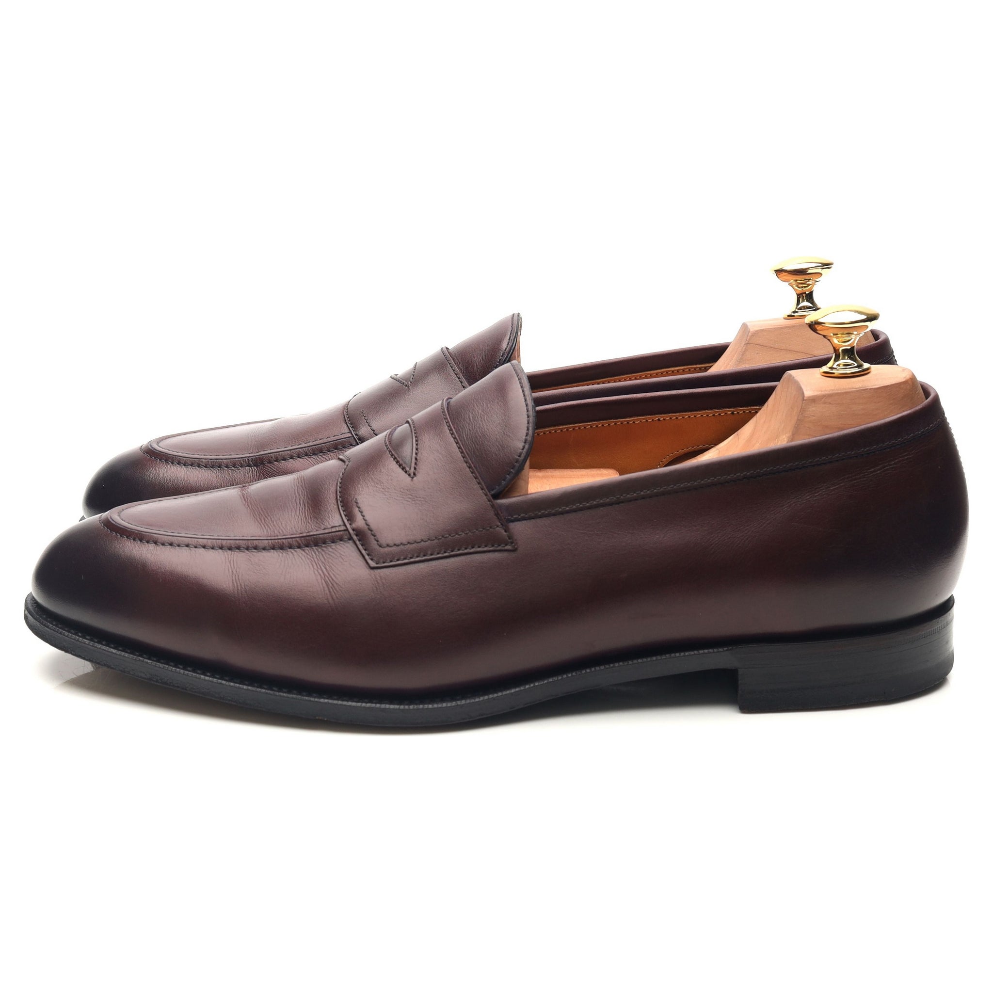 Edward Green Piccadilly mocassin cuir bordeaux UK 10