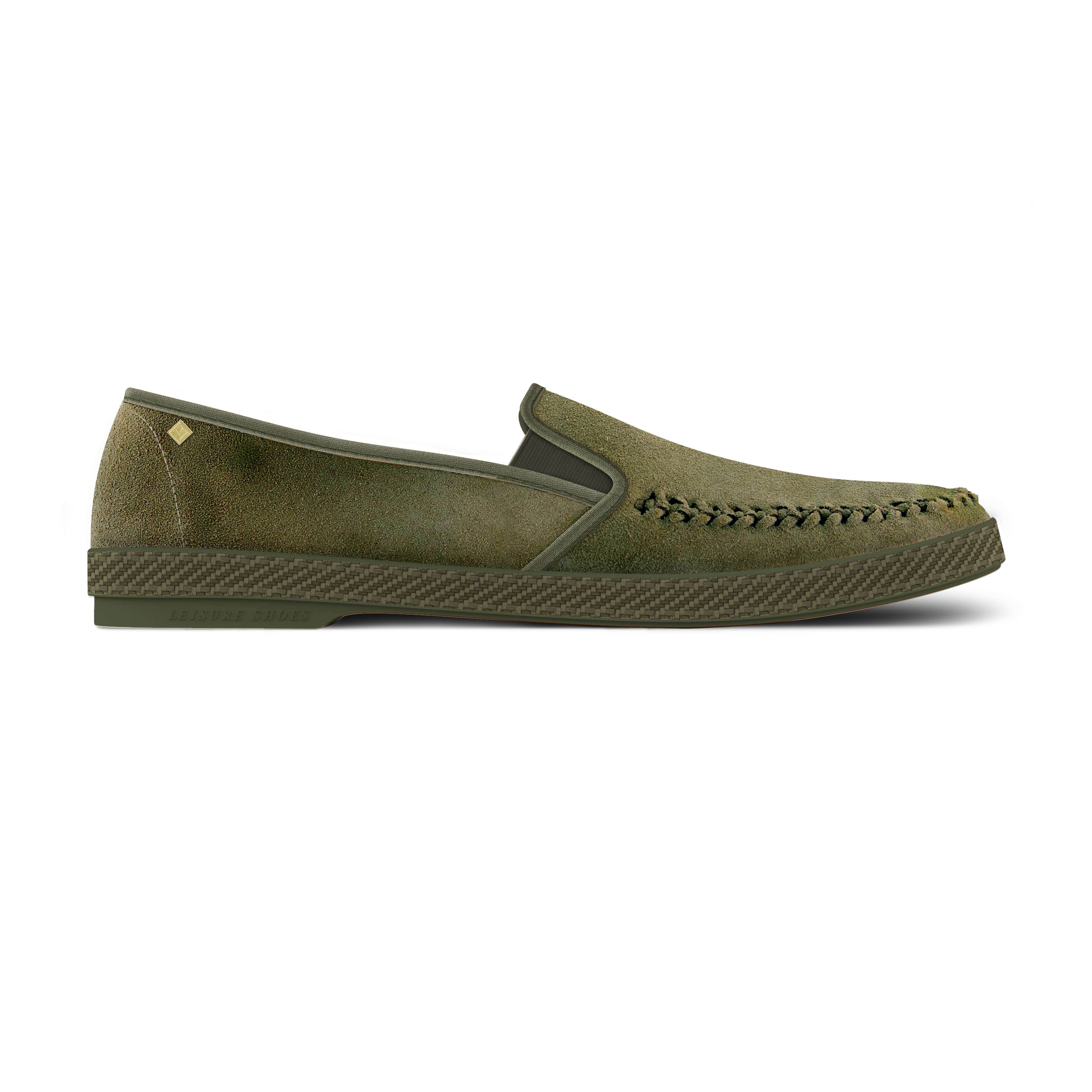 Rivieras Classic Suede Tressé Kaki espadrilles cuir kaki