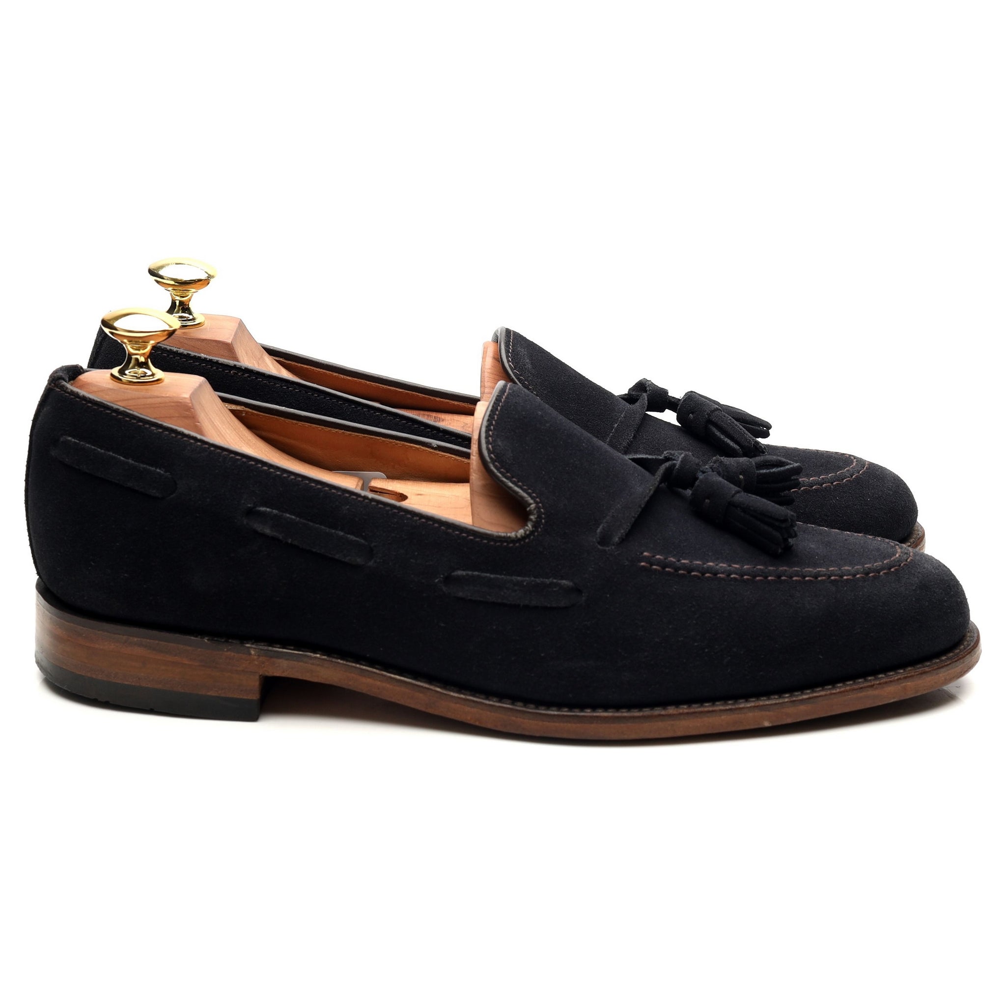 Loake Lincoln mocassins daim bleu marine UK 8