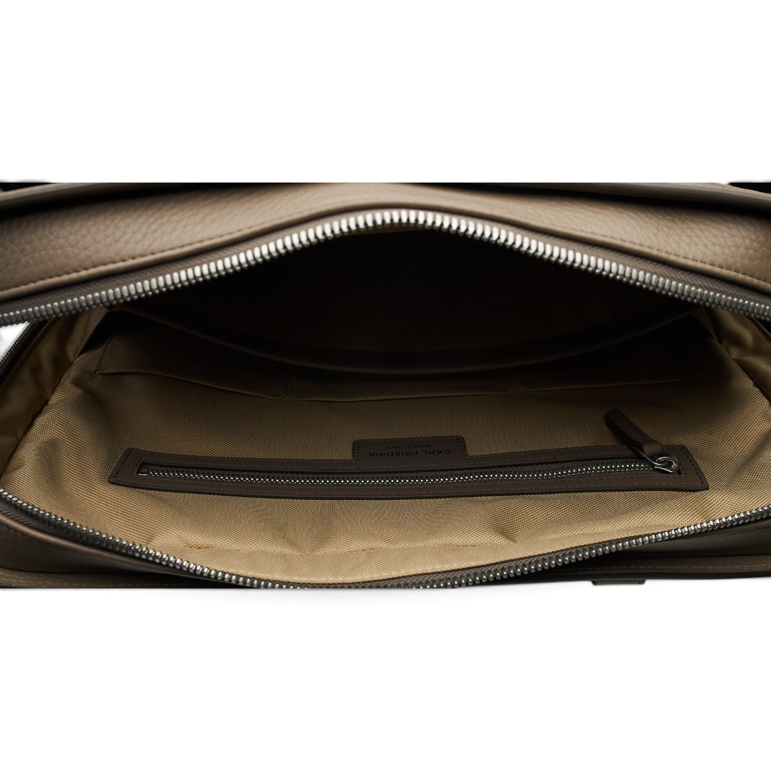 Carl Friedrik Palissy serviette cuir taupe 40,5 cm