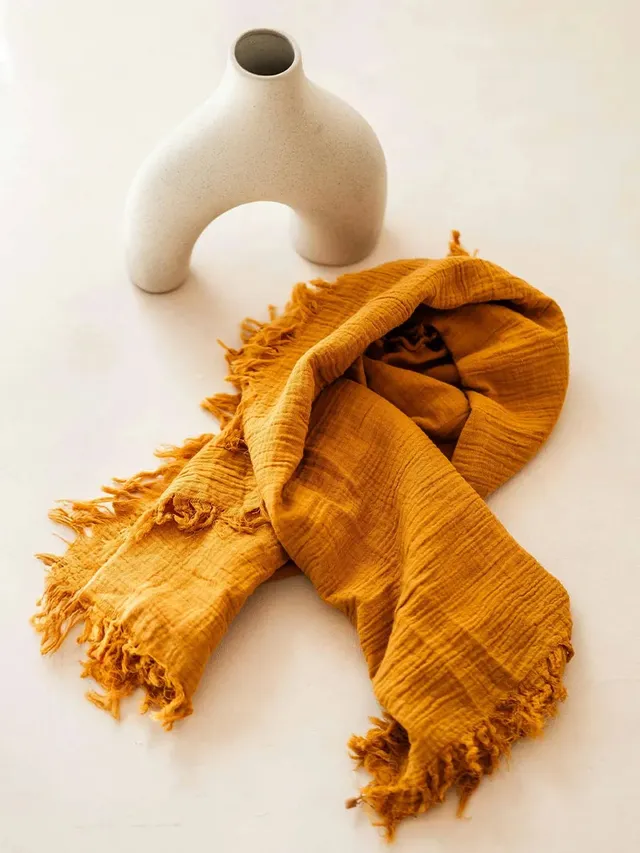Toni Pons Fatima foulard coton ocre