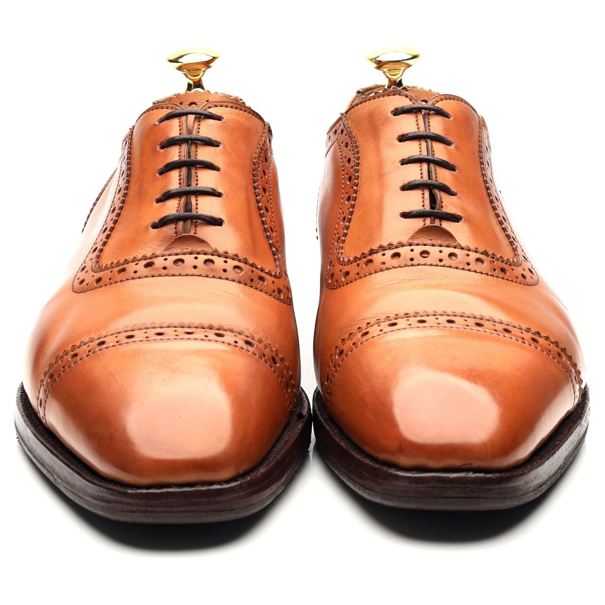 Tricker's Belgrave oxford cuir camel 8 semi-brogue