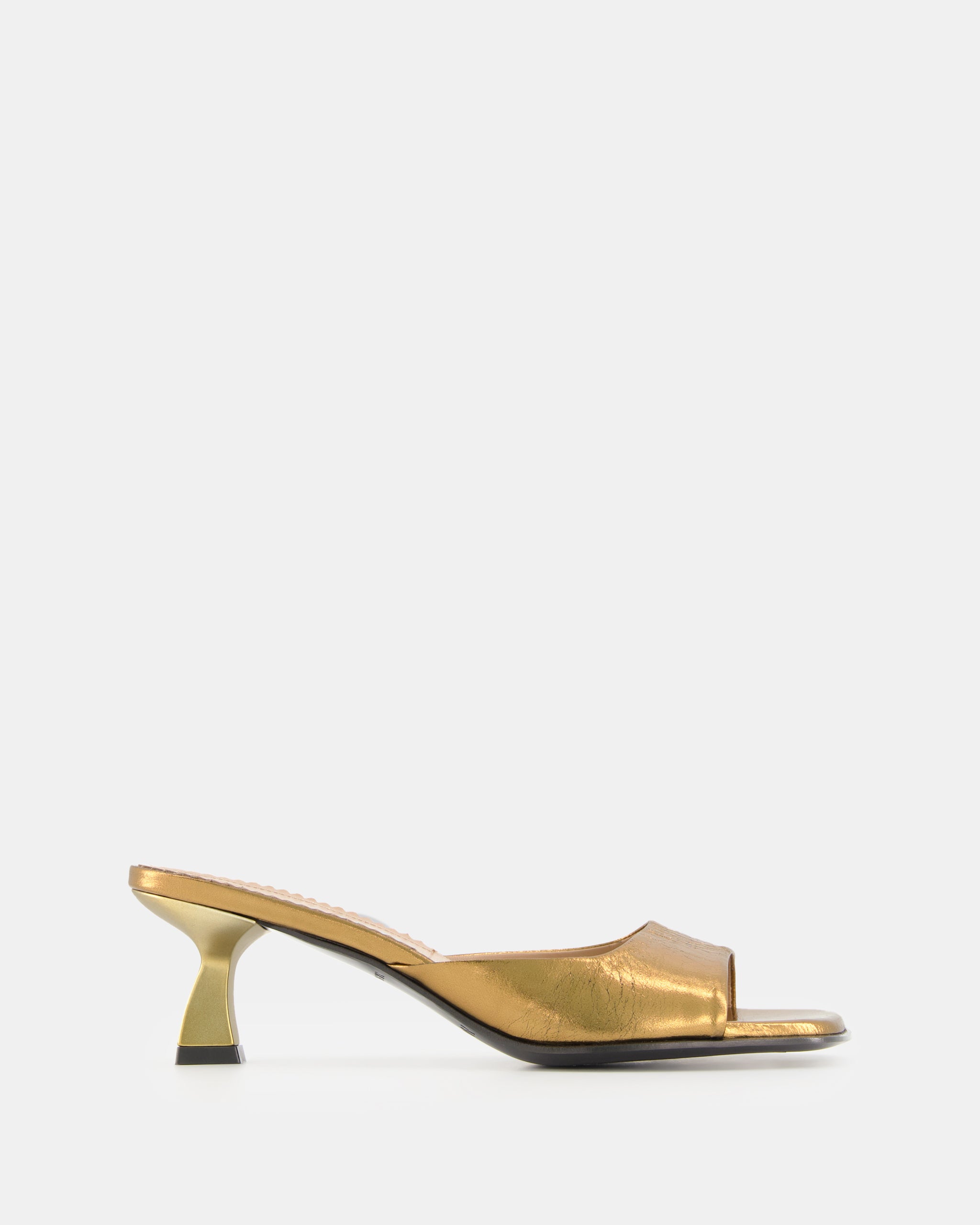 Nodaleto Dona Reese mules cuir bronze Crackle talon 5 cm