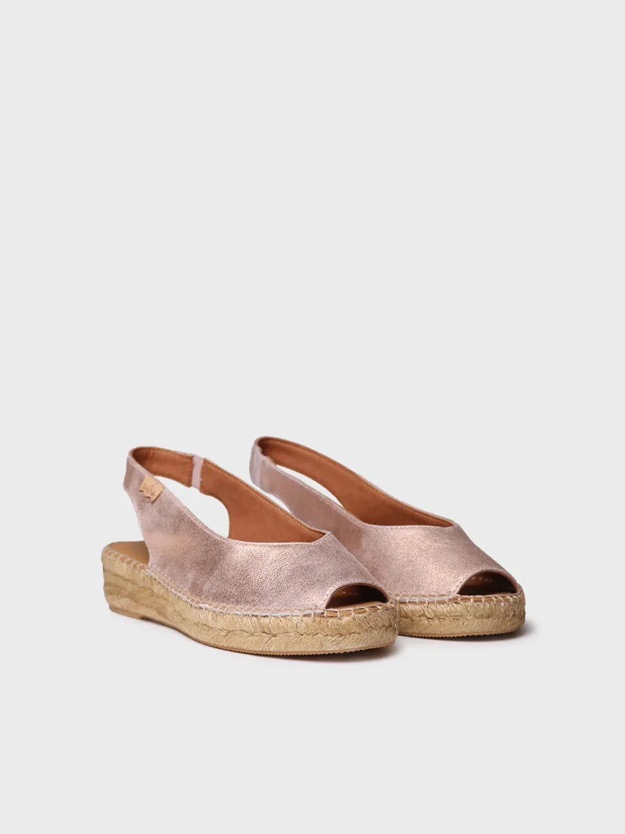 Toni Pons ERICA-AS espadrille cuir nude bout ouvert
