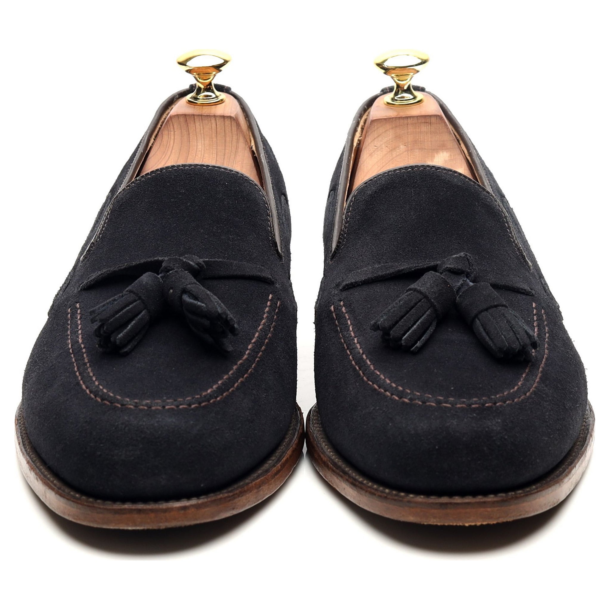 Loake Lincoln mocassins daim bleu marine UK 8