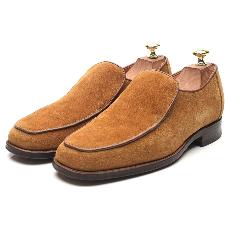Alfred Sargent Cuba mocassins daim marron clair UK 7.5 cousu Goodyear