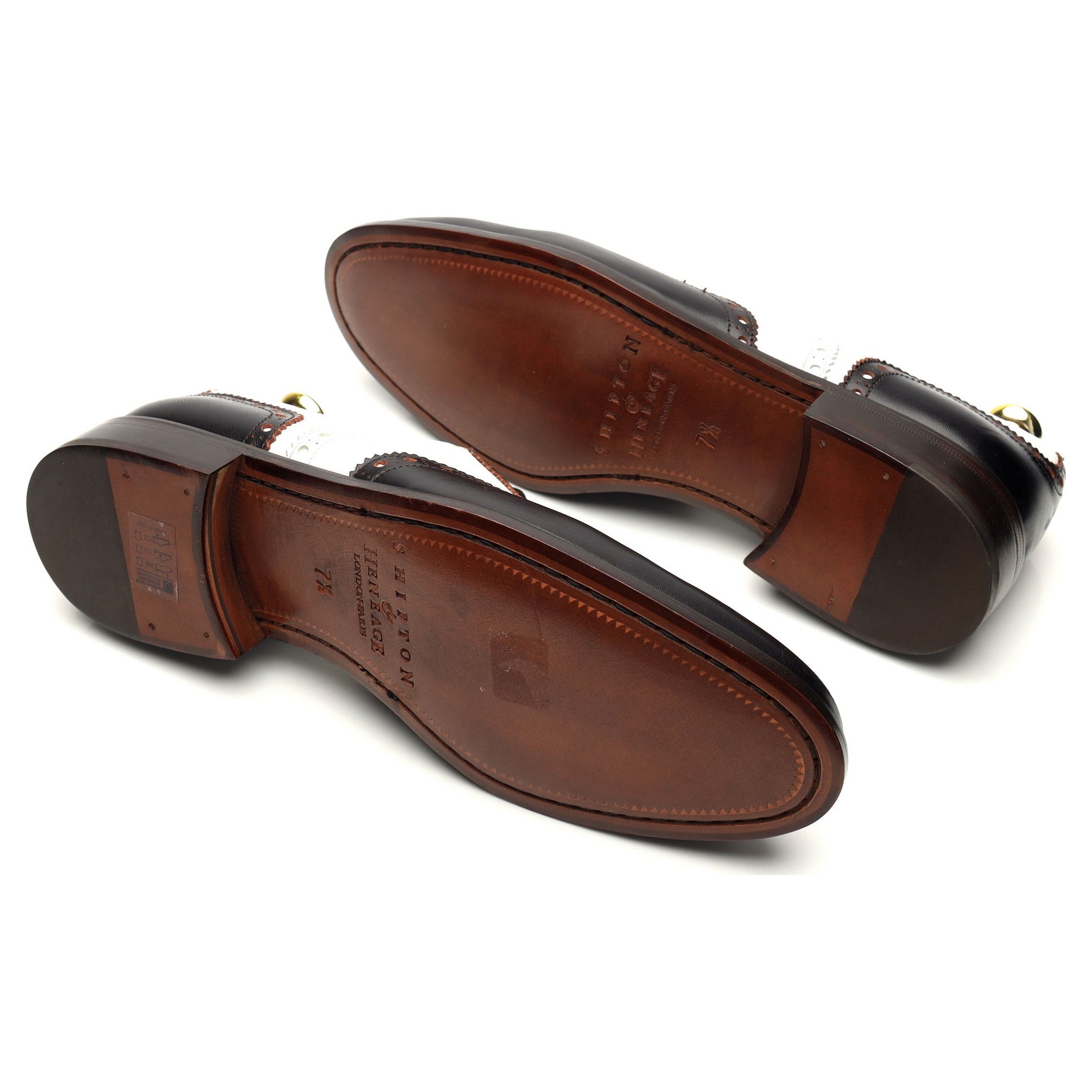 Shipton & Heneage Astaire richelieu cuir noir blanc 7.5