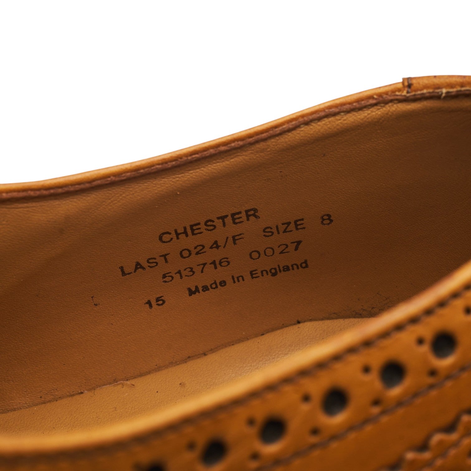 Loake 1880 Chester 2 derby brogues cuir camel pointure UK 8