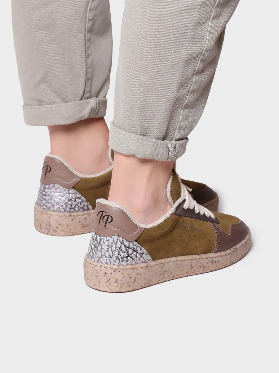Toni Pons Alexandra baskets daim cuir olive