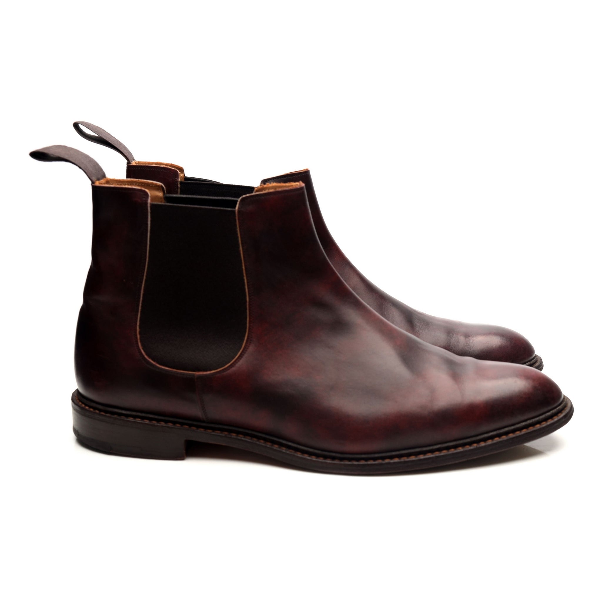 Tricker's Roxbury bottines chelsea cuir bordeaux UK 12