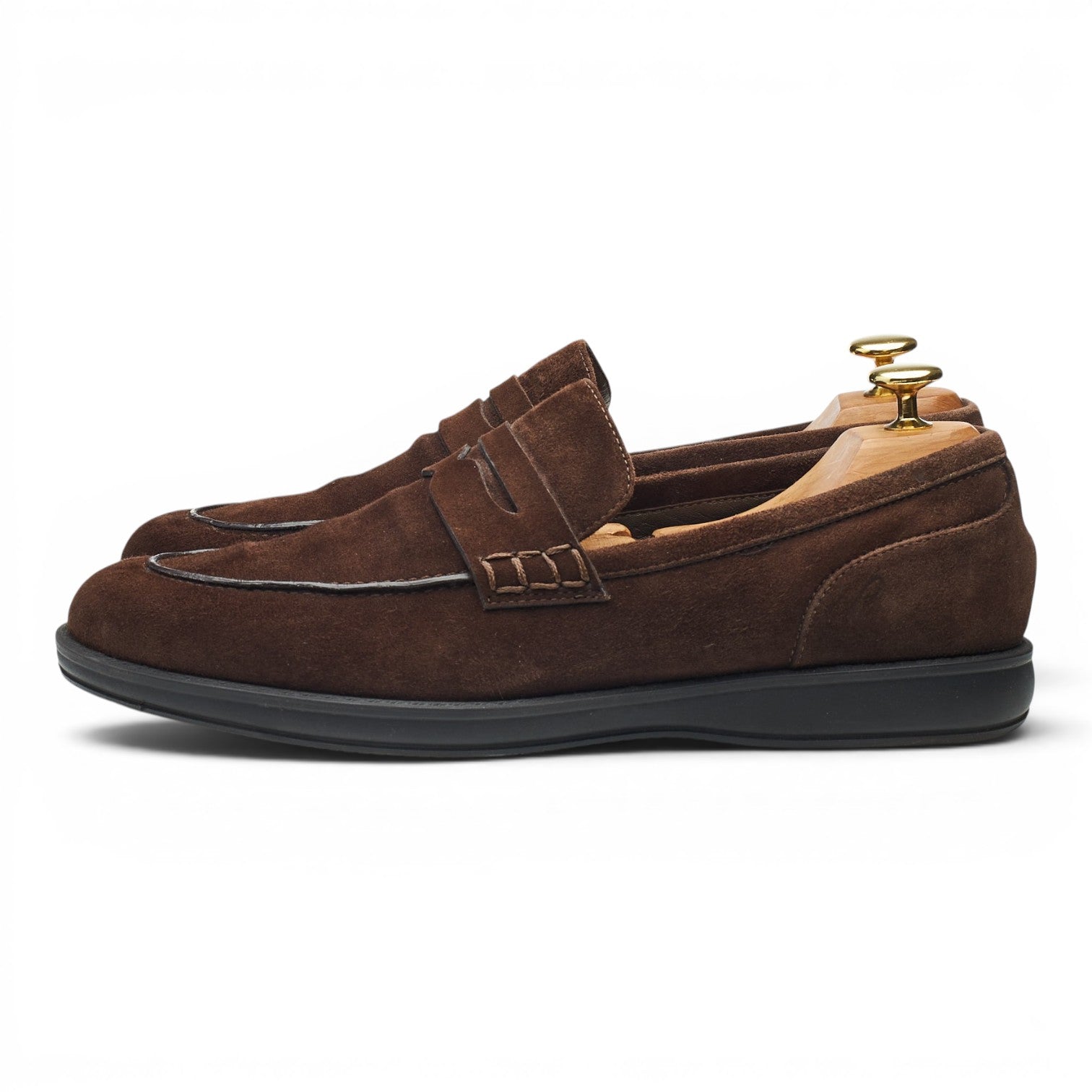 Brioni mocassin penny suède marron 8 UK
