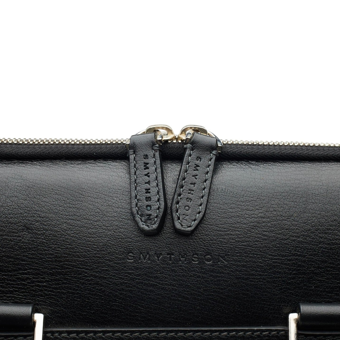 Smythson Slim sacoche cuir noir porte-documents 35 cm