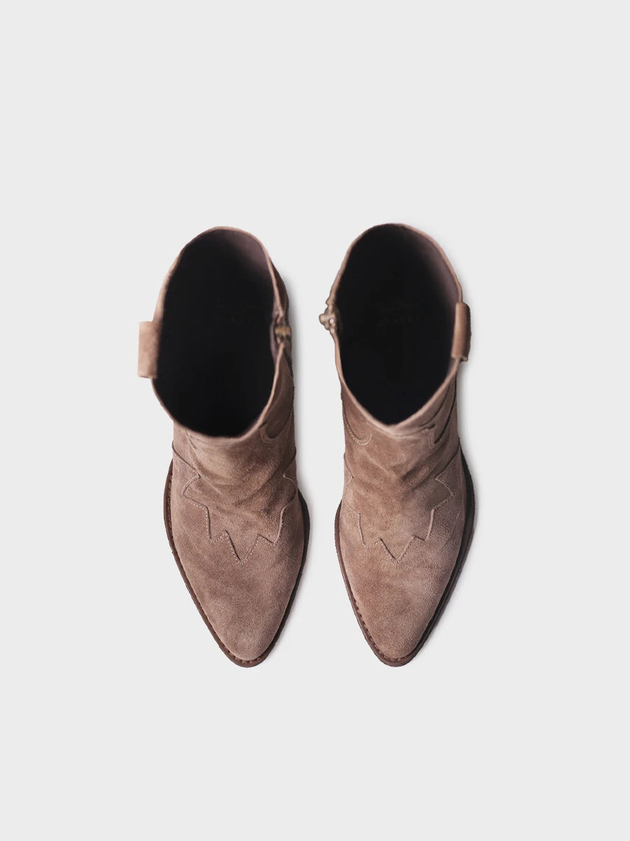 Toni Pons Villena bottine santiag femme suède talon 6 cm