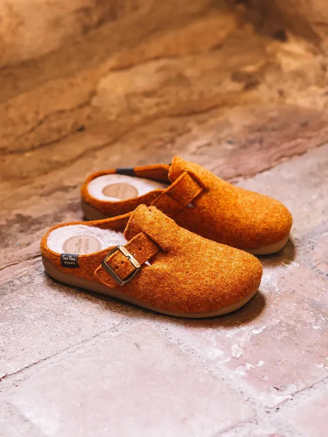 Toni Pons Mima-FP sabot feutre femme boucle orange