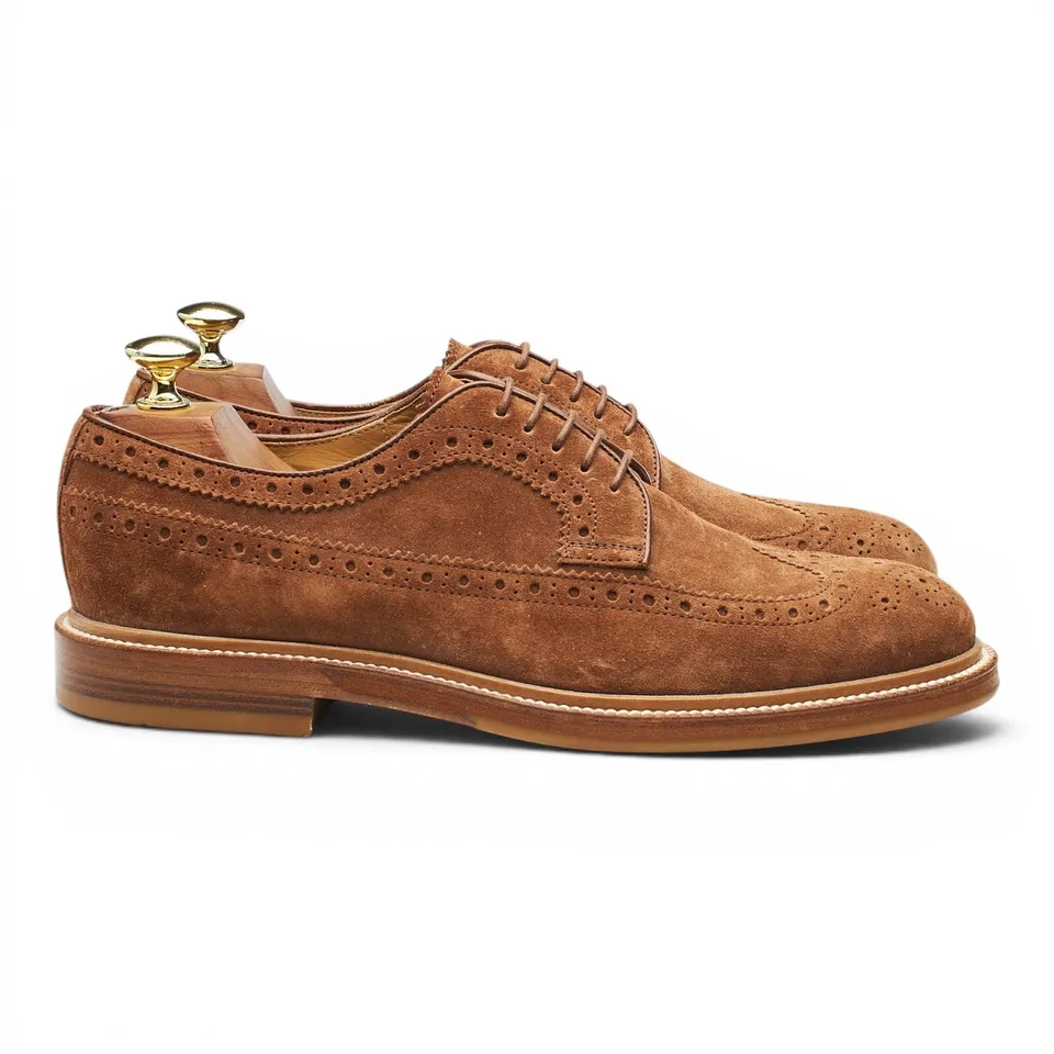 Brunello Cucinelli Derby Brogues Daim Marron UK 7