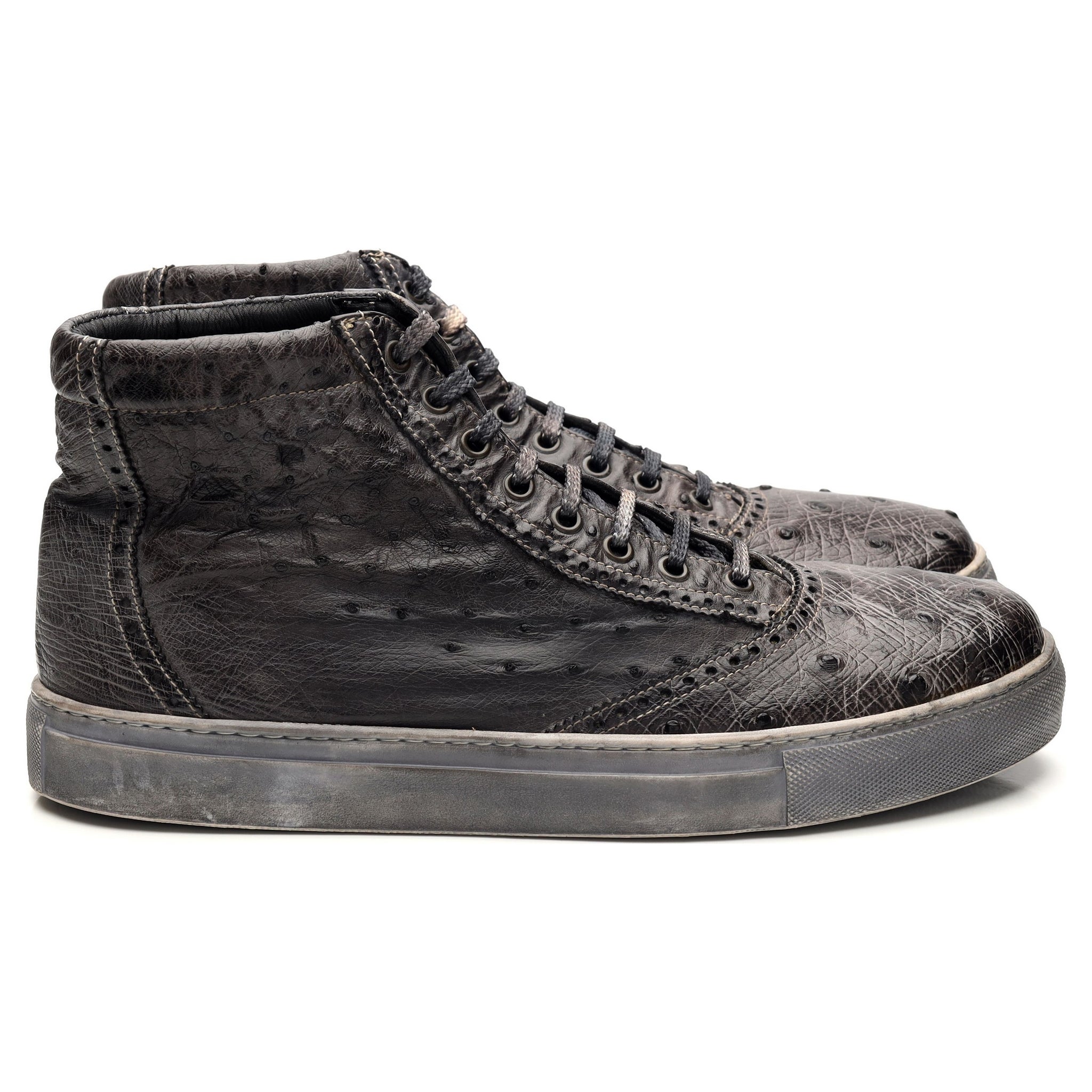 Cabasso basket montante cuir autruche grise UK 10