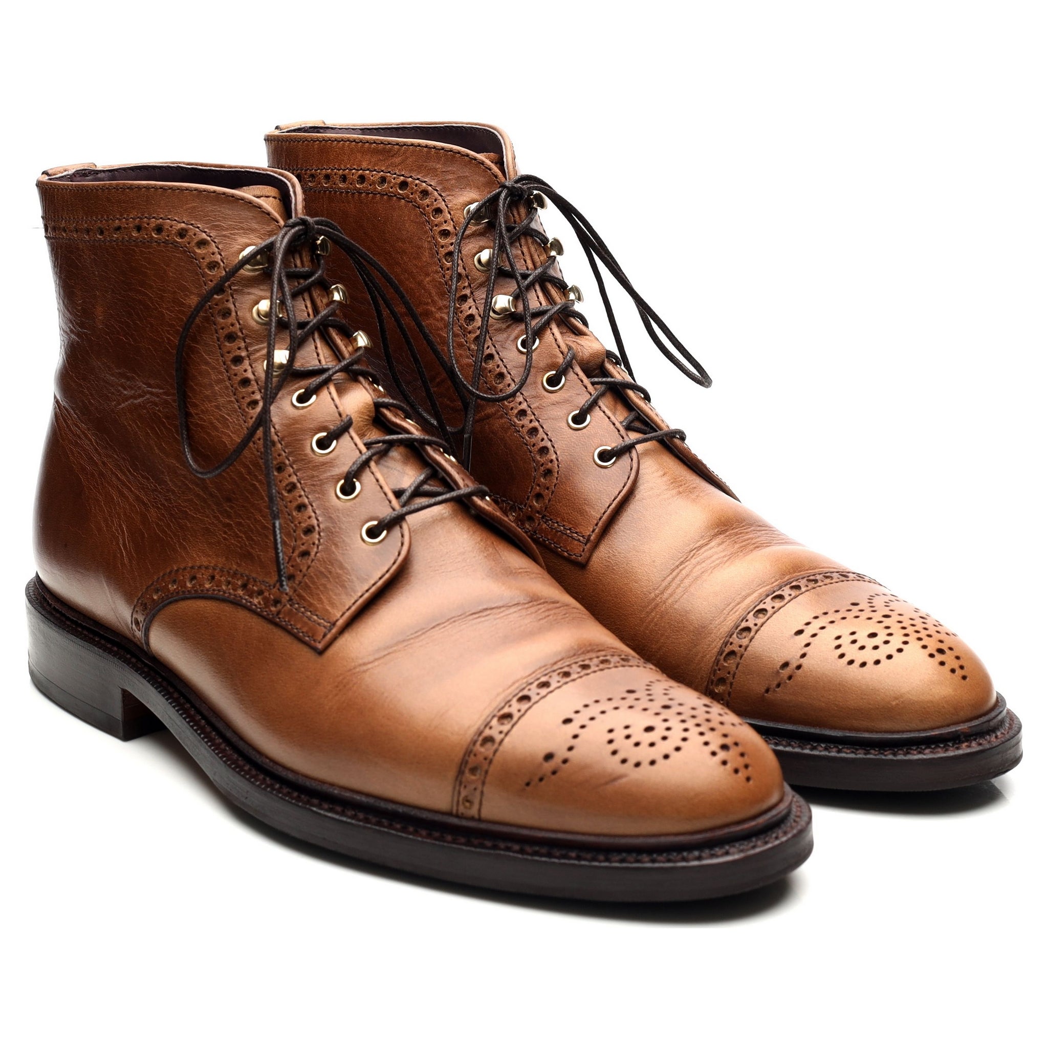 Carmina 80780 boots brogue cuir marron clair UK 9 confort