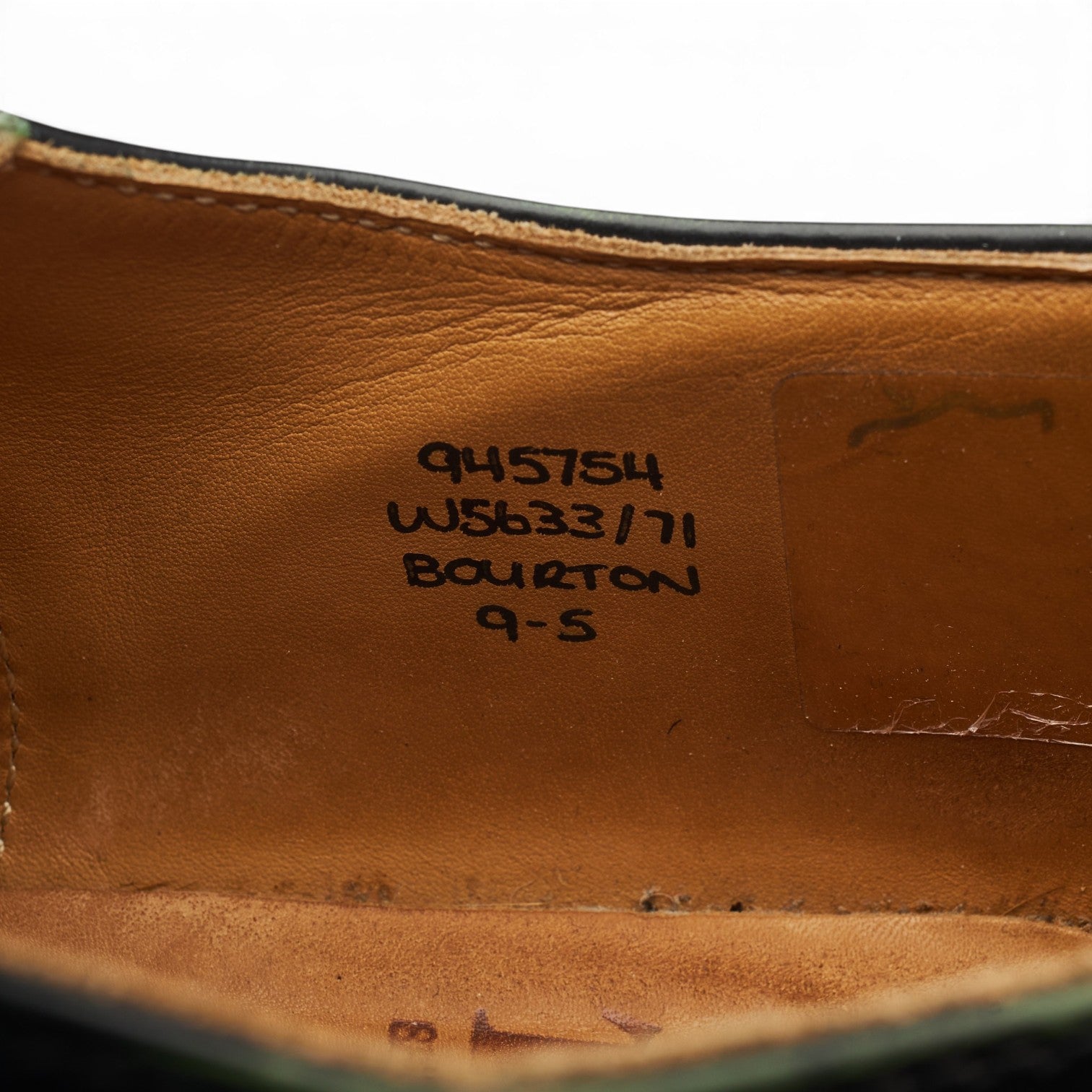 Tricker’s Bourton derby cuir vert UK9 brogue Dainite