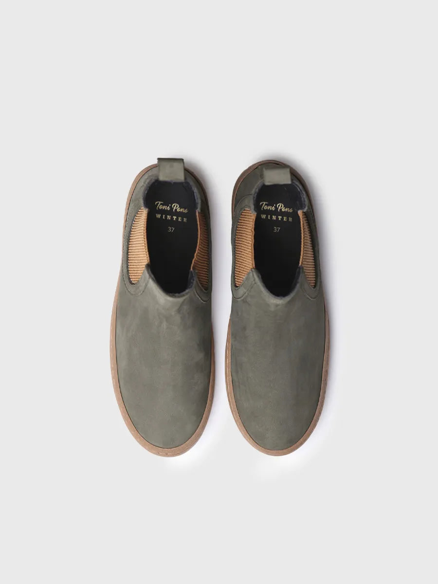 Toni Pons Serra bottine nubuck kaki élastiques