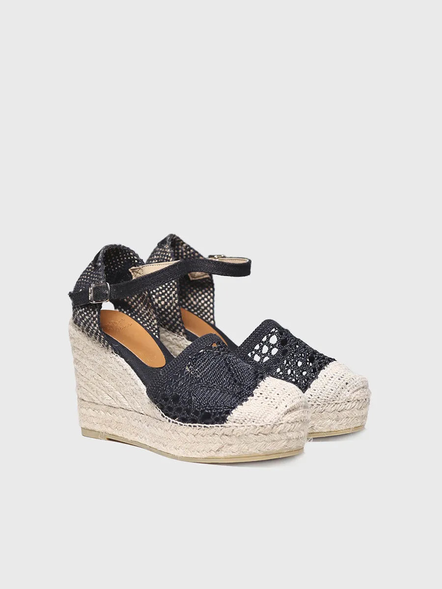 Toni Pons Mariona espadrille compensée noire 8,5 cm