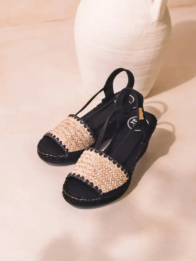 Toni Pons Selva-IP espadrille compensée noire 7 cm