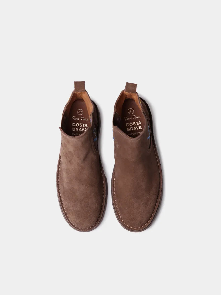 Toni Pons Bisbal bottine daim broderie florale