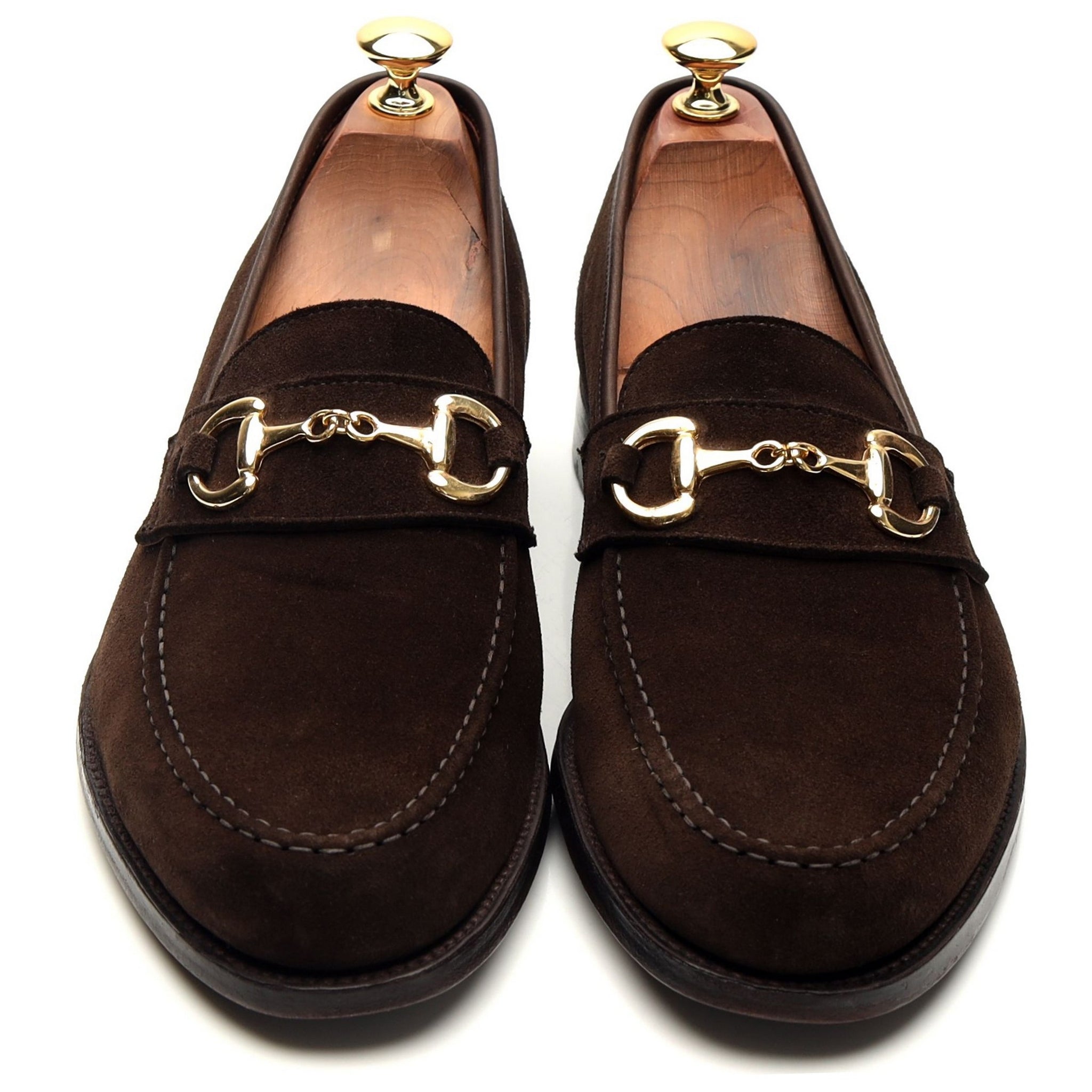 Double Monk Goldman mocassins mors daim marron foncé UK 9