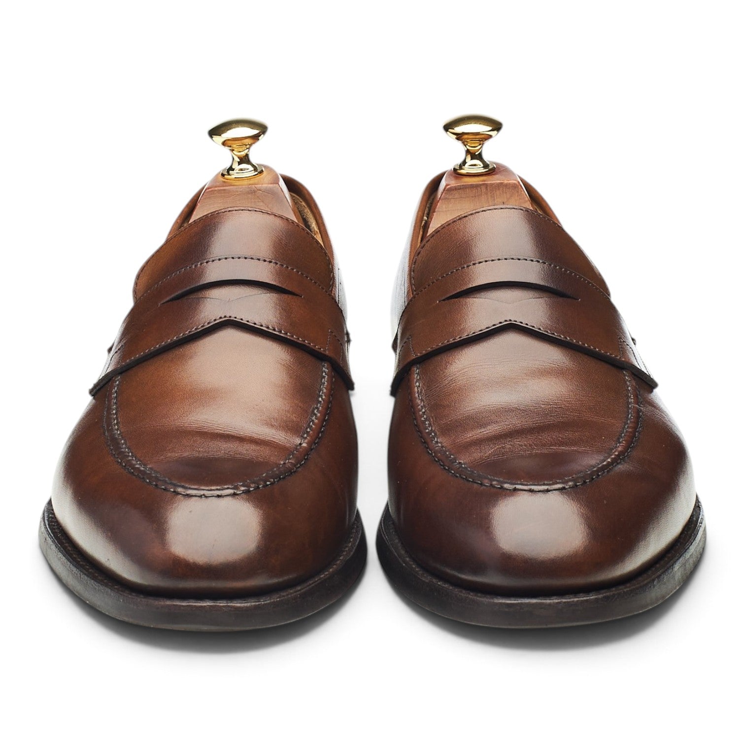Crockett & Jones Sydney mocassins cuir marron UK 9.5 semelle gomme