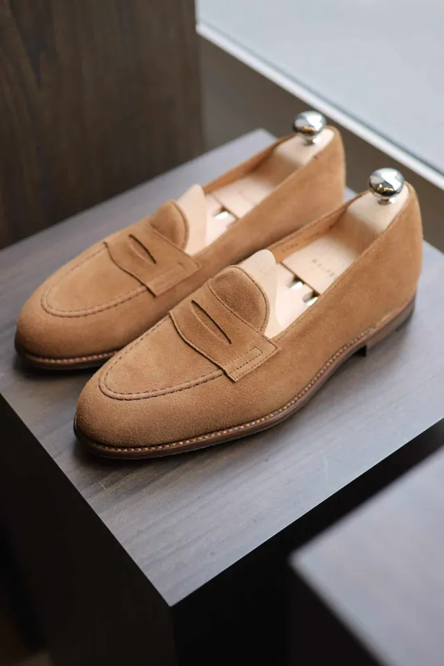 Malfroid Newport Superleggera mocassin suède semelle cuir