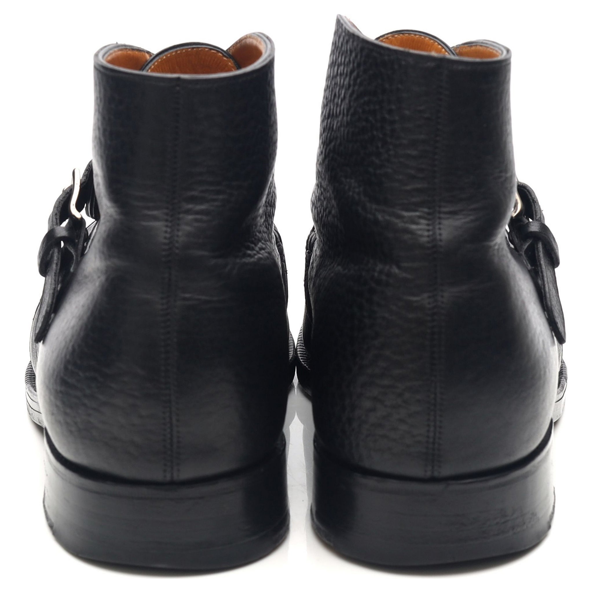 John Lobb Davos boots cuir grainé noir UK 10,5