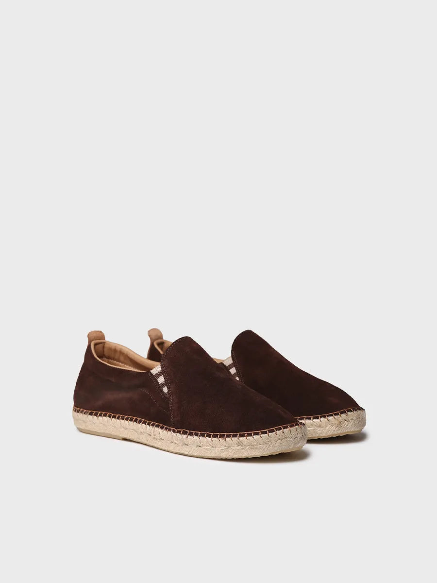 Toni Pons Marti espadrilles homme cuir suède marron